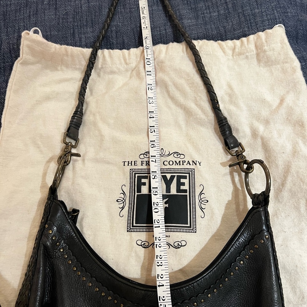 Black Leather Fringe Hobo Bag - Picture 9 of 16